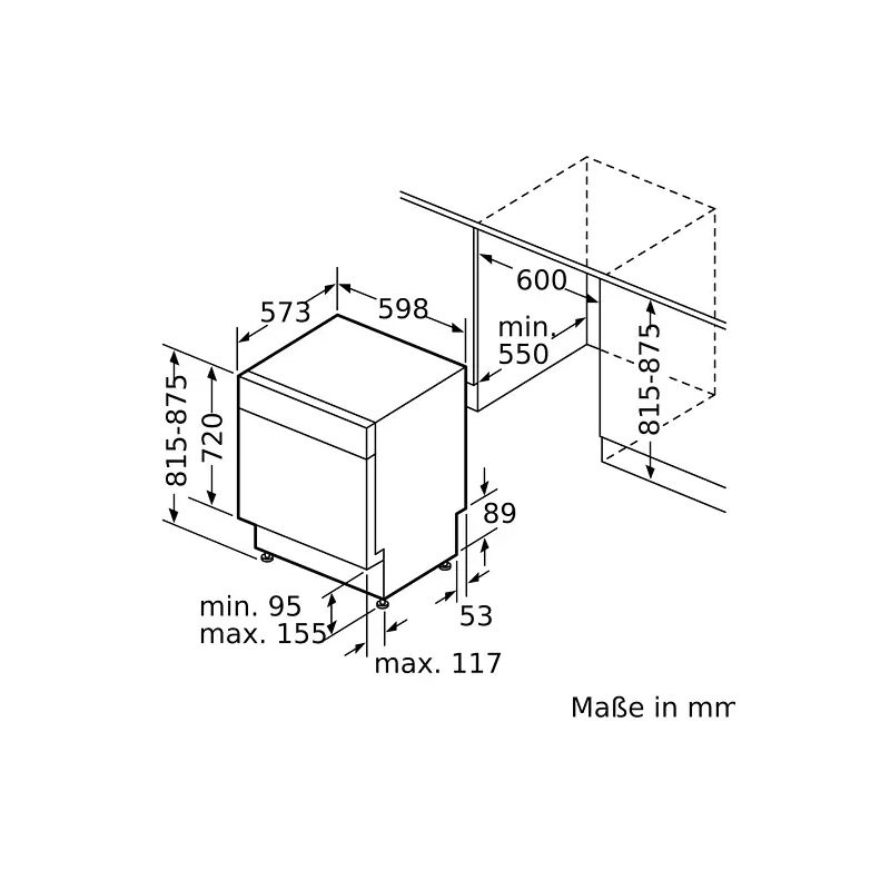 SIEMENS SN43HS03TE iQ300 Geschirrspüler (unterbaufähig, 598 mm breit, 46 dB (A), C) – Bild 2