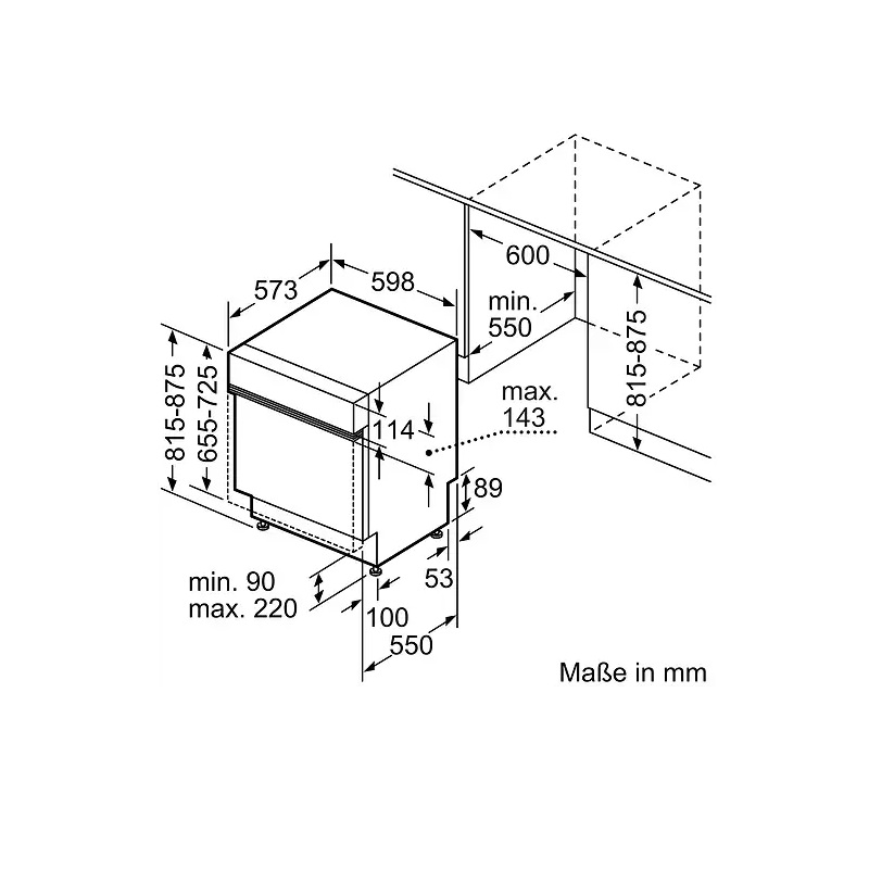 SIEMENS SN53ES04TE iQ300 Geschirrspüler (teilintegrierbar, 598 mm breit, 44 dB (A), B) – Bild 2