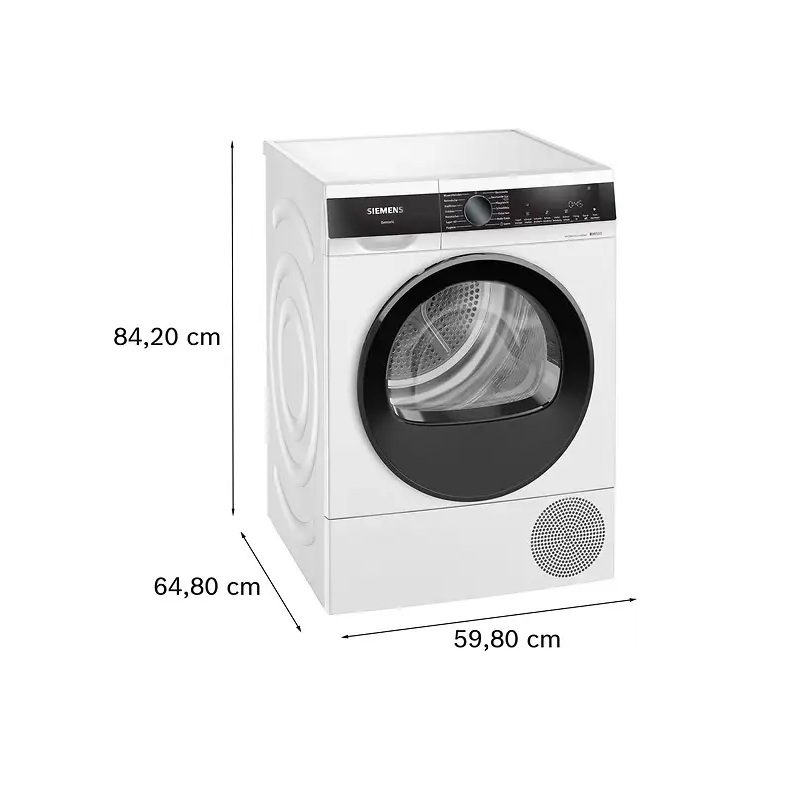 SIEMENS WQ45G2D00 Wärmepumpentrockner iQ500 (9,0 kg, Weiß) – Bild 2